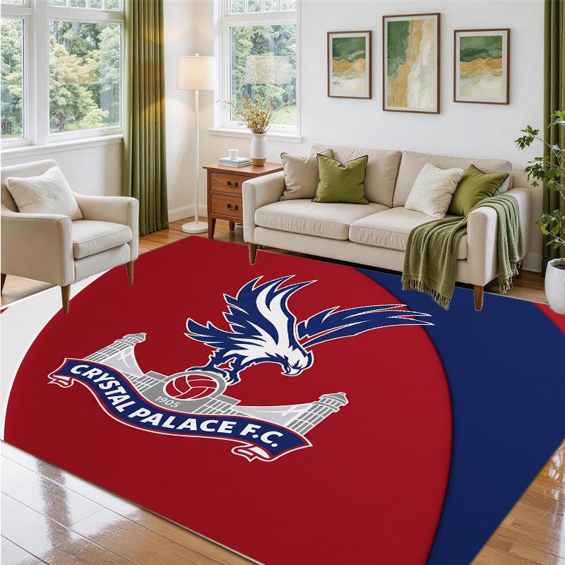 Crystal Palace Football Design Crystal Velvet Rug Soft Decorative Mat for Bedroom Entrance