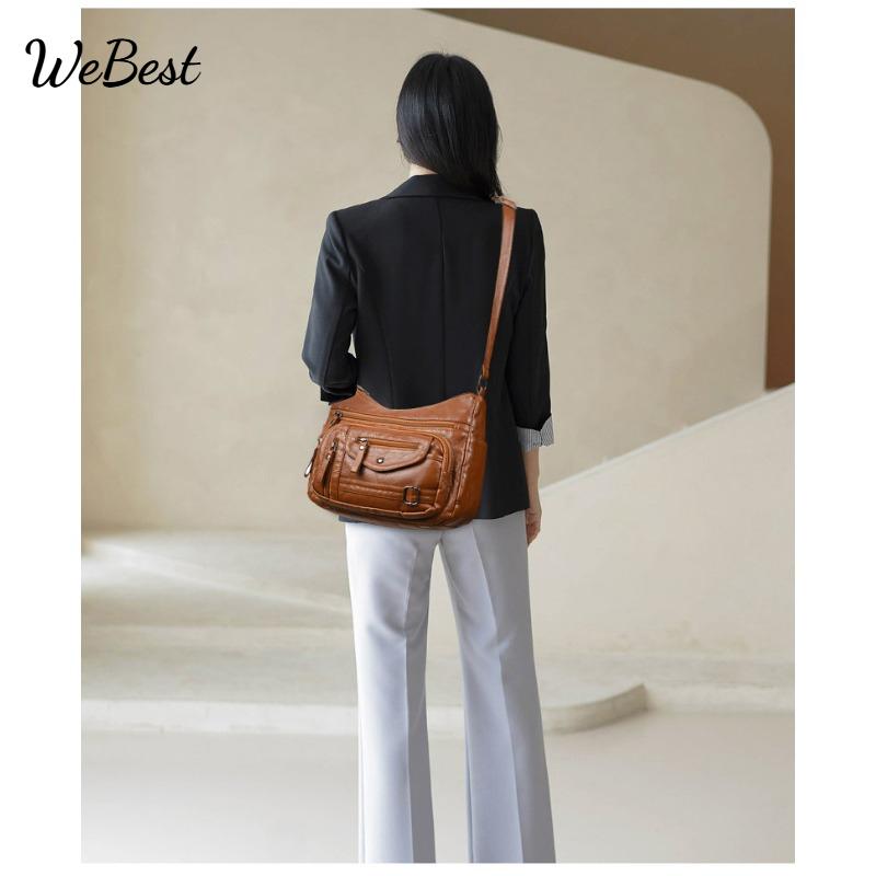 

Multi Pocket Single Shoulder Fashionable and Simple Crossbody Bag коричневий