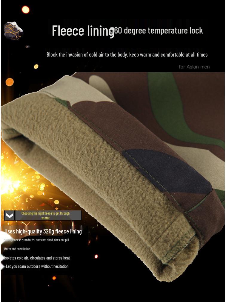 Men's IX7 Tactical Camouflage Fleece-Lined Softshell Winter Pants