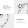 MODIAN 925 Sterling Silver Classic Dazzling Round 1CT Zirconia Wedding Ring For Women Engagement Platinum Plated Fine Jewelry