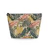 Women Green Leaf Print Cosmetic Bag Toiletries Organize Travel Storage Case  6752