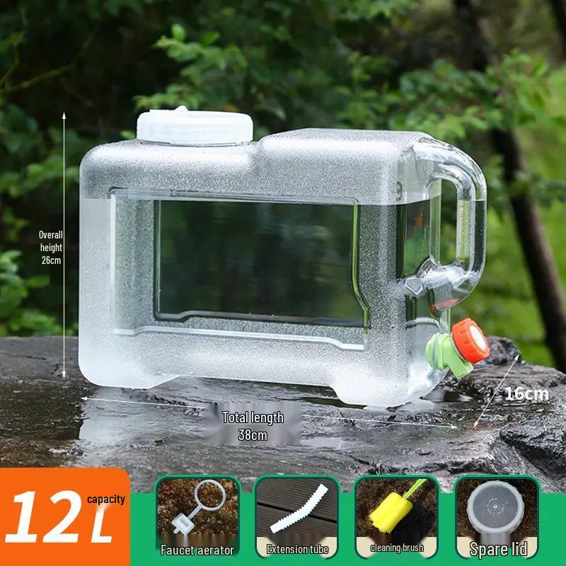 Car-Mounted Camping Water Tank: Portable Outdoor PC Bucket with Faucet, Large Capacity & Thickened for Pure Drinking Water.