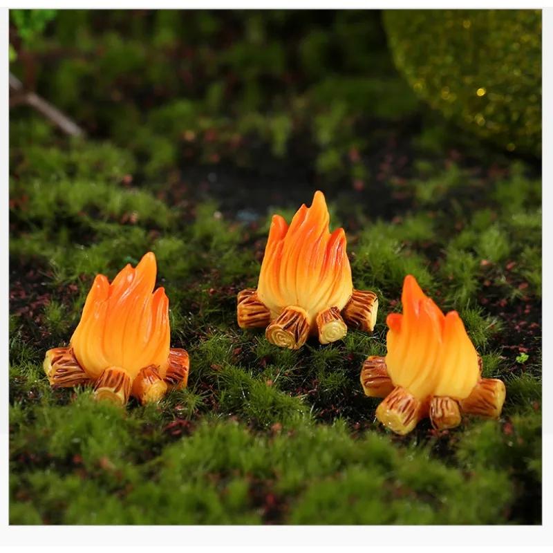 1/3 Pcs Fairy Garden Drunk Gnomes Miniature Ornaments Set Mini Dwarf Bonfire Statues for Planter Flowerpot Decor Accessories
