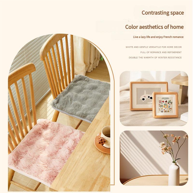 Premium Winter Plush Seat Cushion Thick Warm Non-Slip Chair Pad for Office Home Comfort Soft Cover