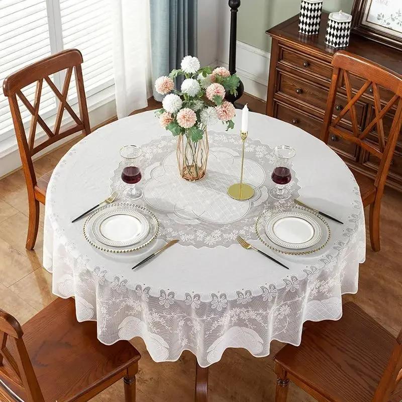 

180Cm Round Waterproof Tablecloth Flower Dinning Table Cover Wedding Party Tables Cloth Home Kitchen Decoration Outdoor Mat 180cm