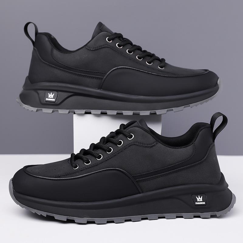 New Shoes for Men  Leather Casual Shoes Fashion Leisure Sport Shoes Street Cool Lace-up Leather Sneaker