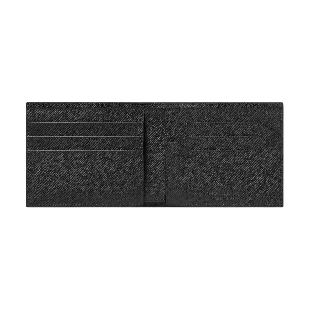Montblanc Brand Print Solid Color Six Card Slot Leather Wallet Men Wallet Black 130315