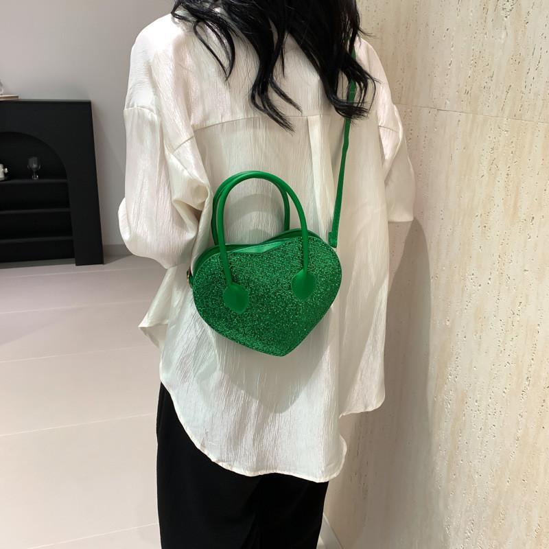Chic Heart Design Crossbody Bag For Women Versatile Pu Leather Handbag