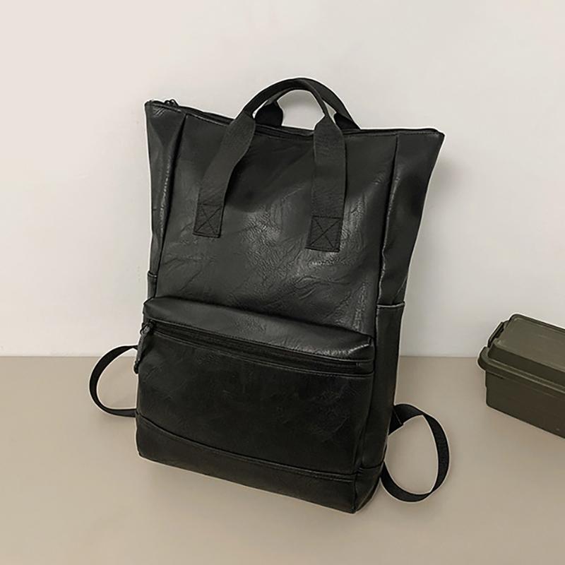 Kısa Mesafe Seyahati Yeni Sırt Çantası PU Deri Çok Yönlü Bilgisayar Çantası Büyük Kapasiteli İş Seyahat Çantası Retro Sırt Çantası