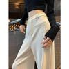 Women's High-Waisted White Chenille Corduroy Wide-Leg Pants - Spring/Summer Casual Trousers