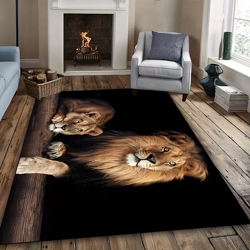 Highland Cows and Flowers Pattern Mat Non-Slip Kitchen Mat, Fashionable Home Decor for Living Rooms, Bedrooms, Hallway Entrances