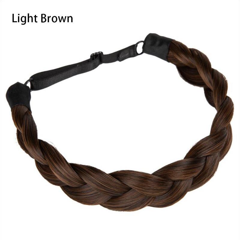 

Adjustable Handmade Braided Headband - Natural Fiber High Temperature Headwear for Women 1PCS світло-коричневого кольору