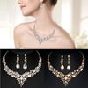 Leaf Branch Shape Wedding Jewelry Set Korean Style Earrings Women Necklace Necklace Ear Studs Set
