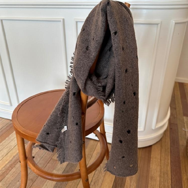 Ragged Knitted Neck Scarf Plush Warm for Men Women Winter Season Neck Gaiter Stylish Winter Neckwear