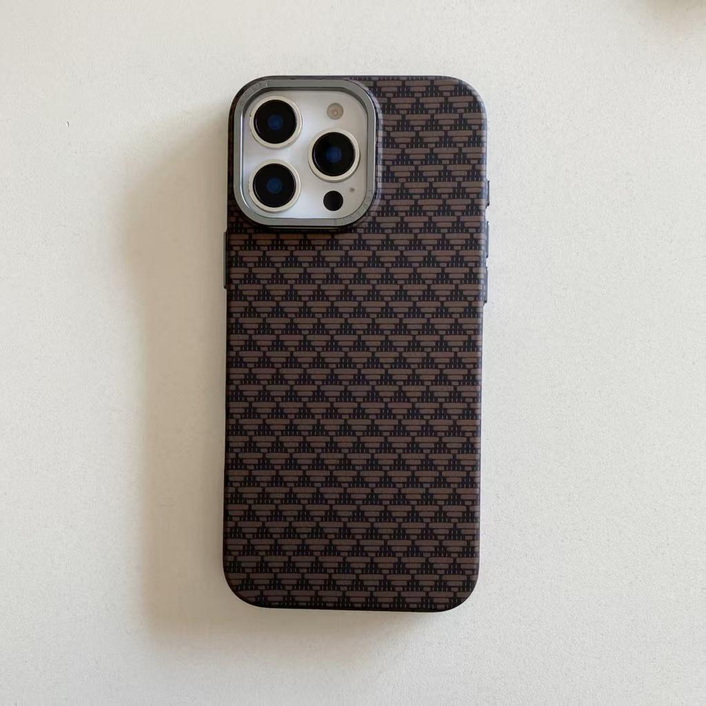Applicable To Apple 16 ProMax Source Pattern Mobile Phone Case PC Carbon Fiber IPhone 15 Metal Lens Anti Fall Protection Case