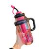 Large Capacity Girls' Giant Water Cup with Straw and Leak-Proof Design