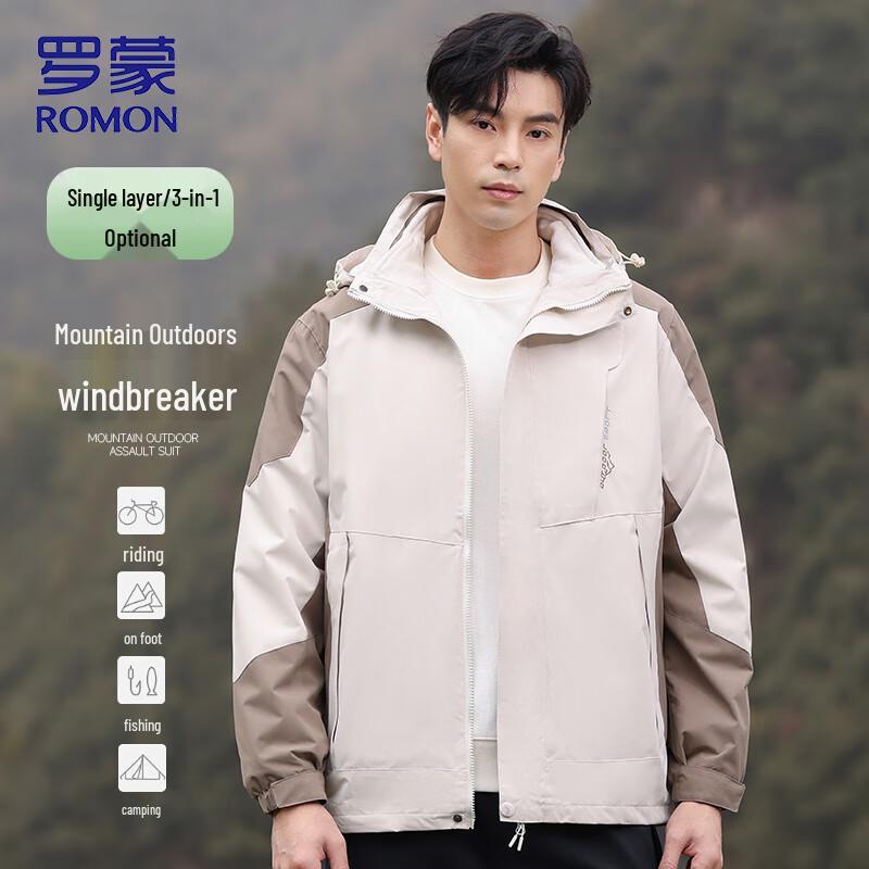 

Чоловіча водонепроникна вітровка Romon 3-в-1 L