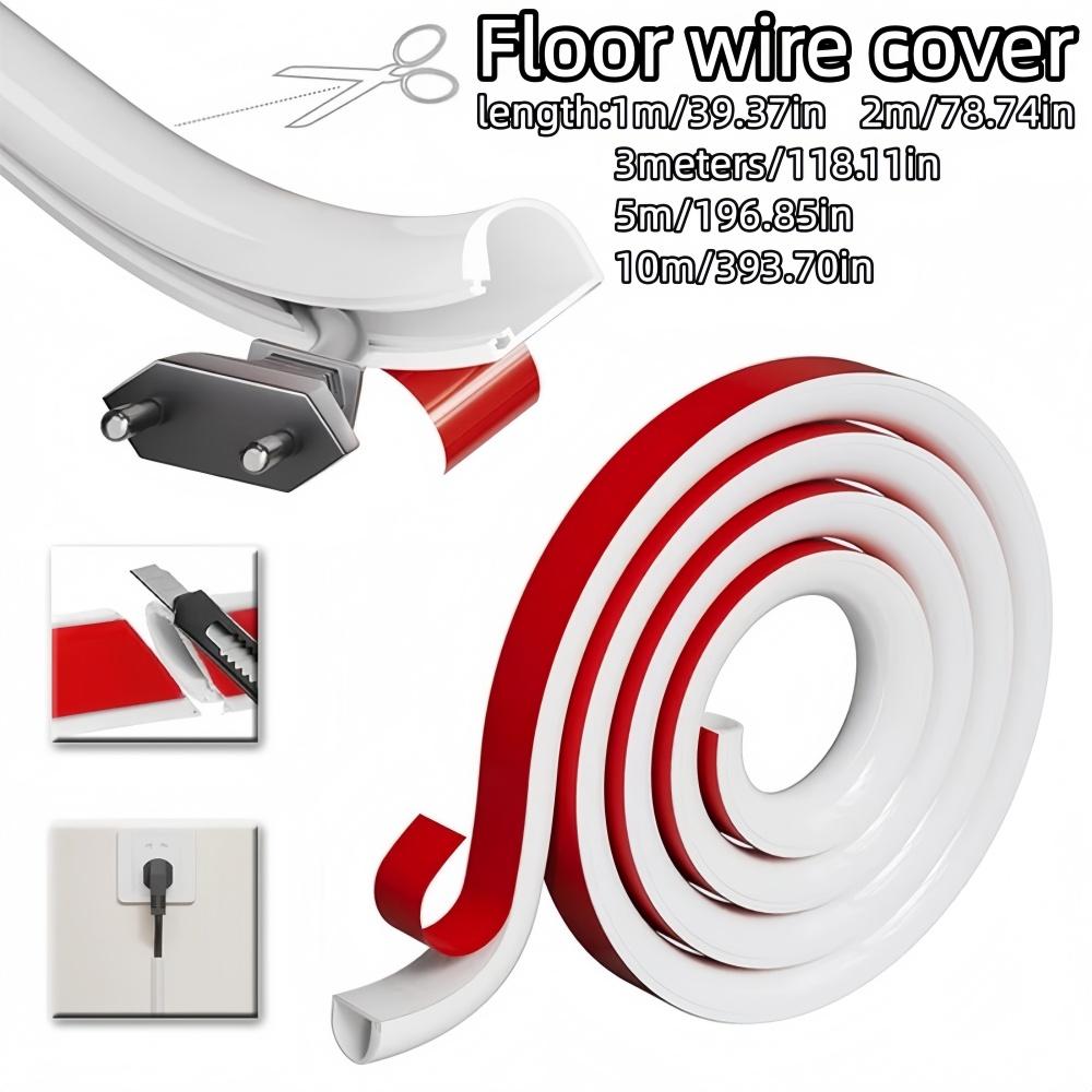 1pc 1m/2m/3meters/5m/10mX1.5cm Self-Adhesive Wall Cord Hider Raceway Wall Mount Cable Concealer PVC Flexible Cord Protector Home