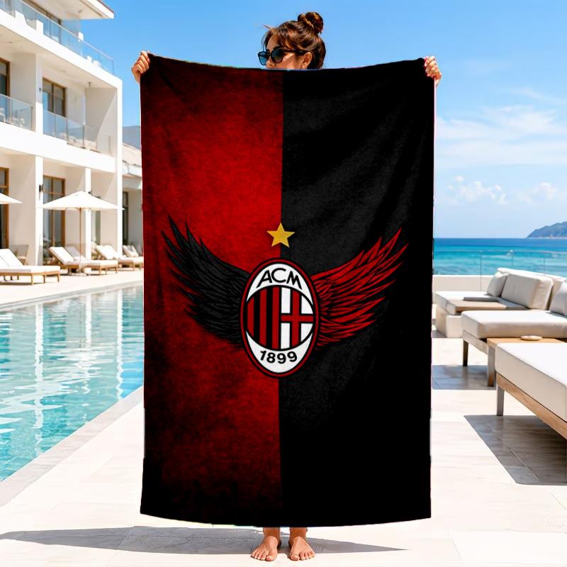 Ac Football Club Beach Towel, Microfiber Beach Towel, Perfect For Pool, Beach, Travel, Home Decor Beach Party Fan Gifts