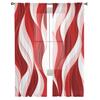 Red Ripple Abstract Lines Sheer Curtains For Living Room Bedroom Kids Room Tulle Window Treatment Drapes