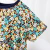 Summer Korean Floral Short-Sleeve Dresses for Girls: Middle To Large Sizes