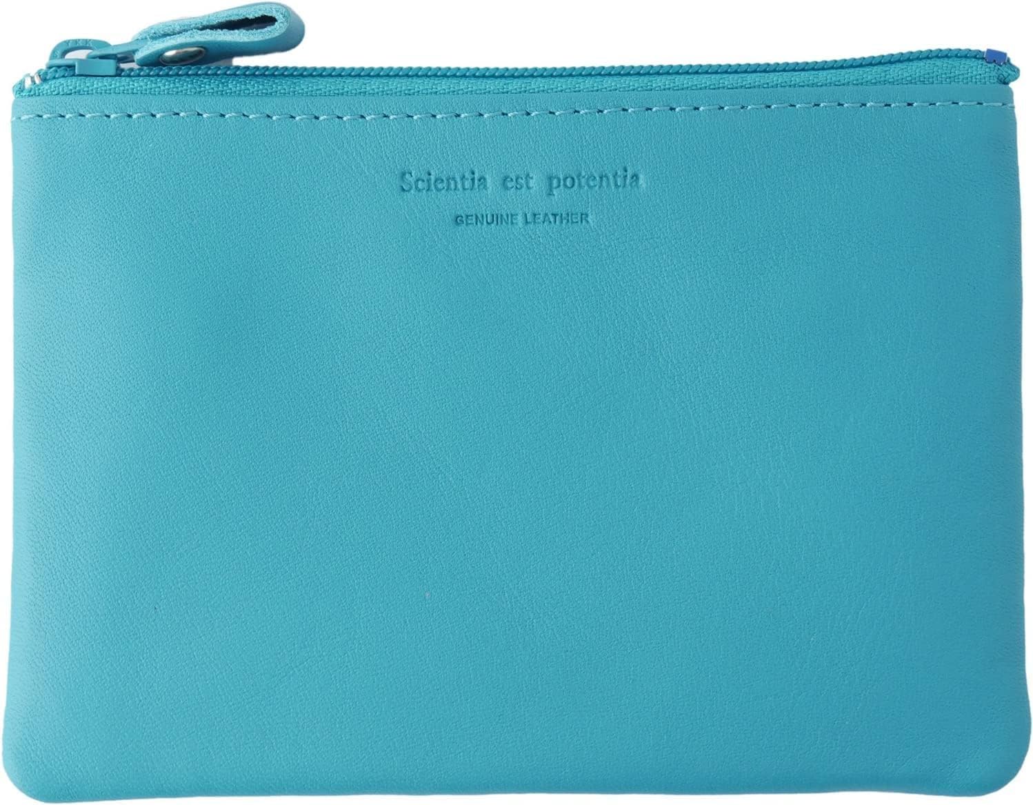 

Noir OP Pouch Turquoise Blue Leather Accessory Purse Coin Purse Travel Wallet Mini Wallet Slip-On A-NSL-2812