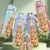1PC Christmas Tree Cute Winter Art Print 750ml Color Plastic Sports Water Bottle Leakproof Flip Straw Lid Suitable for Sports Office Home Use