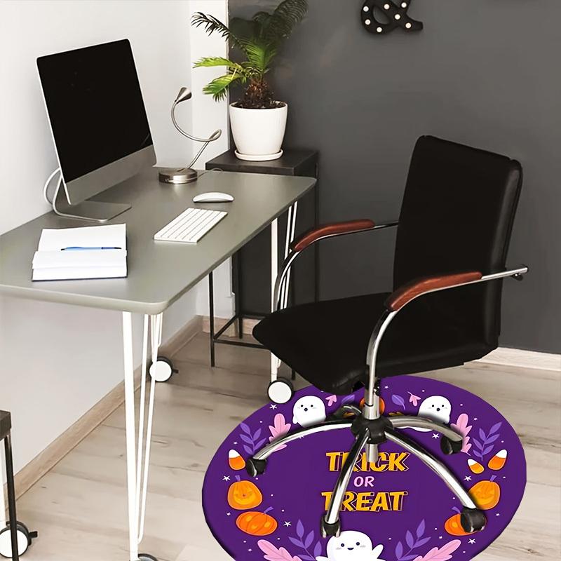 1 Stück Büro Teppich Stuhlmatten Halloween Geister Kürbisse Süßigkeiten Mais Trick oder Leckerei Perfekt zum Dekorieren von Bürostühlen, Wohnzimmern oder Schlafzimmern.YDT024