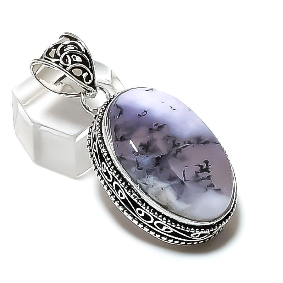 Natural Dendrite Opal Gemstone 925 Sterling Silver Jewelry Pendant 1.89 ETC-14280