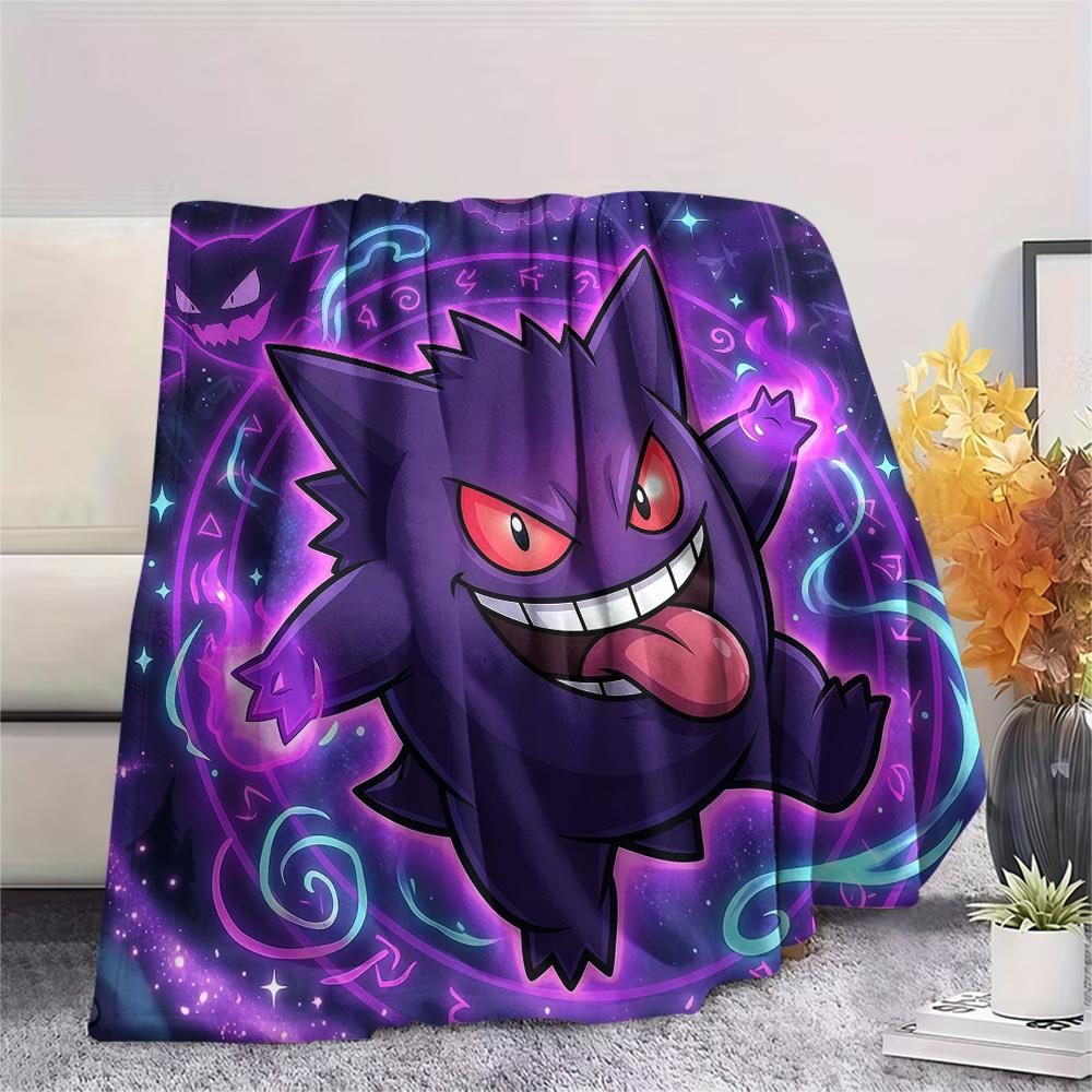 Gengar Flannel Blanket, High quality Comfortable for All Seasons, Home Decor, Warmth and Comfort