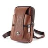 Borsa a tracolla per telefono in vera pelle, Custodia da cintura per telefono da uomo, Marsupio multi-tasca con cerniera, Portacarte, Portafoglio EDC da viaggio a mani libere