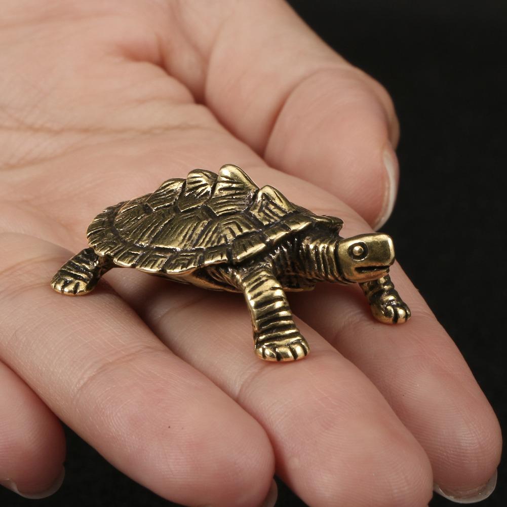 

Антикварна Суцільна Мідна Черепаха Латунна Прикраса Приносить Багатство Безпеку Довголіття Морський Організм Тварина Металеві Фігурки Сувенір