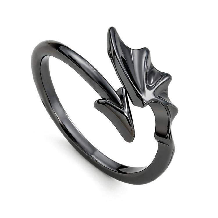 Wing Adjustable Couple Rings Gothic Open Jewelry Sturdy Alloy Romance Matching Accessory
