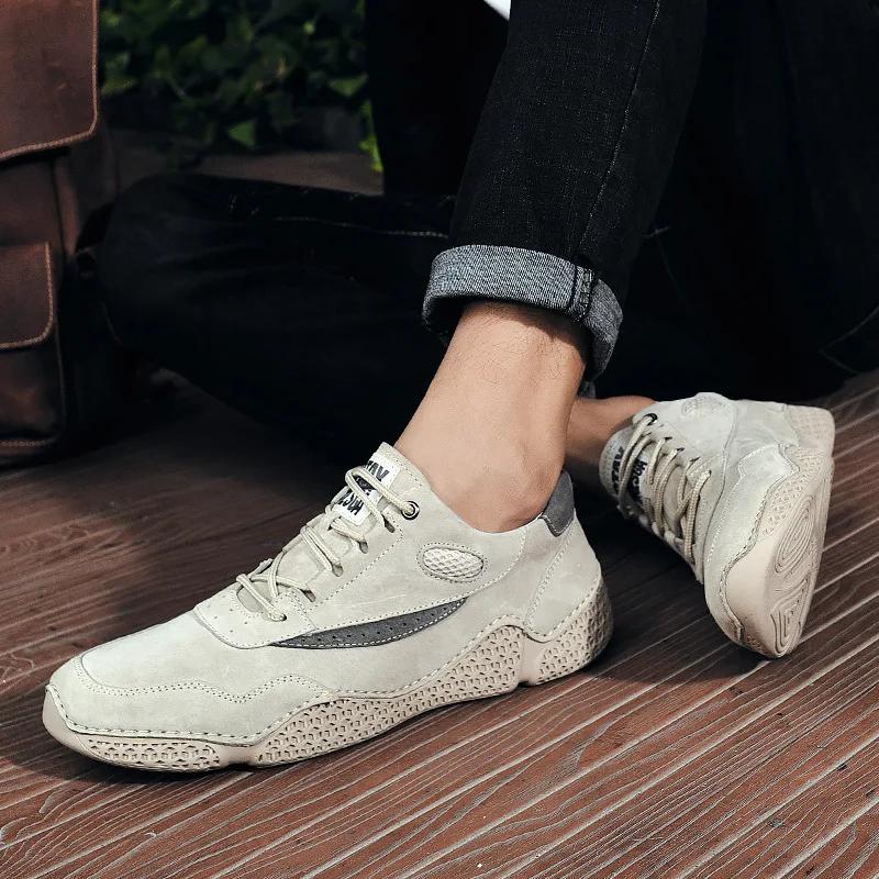 Mens Leather Casual Comfortable Handmade Loafers Lightweight Walking Driving Shoes Plus Size Men's Zapatos Casuales Hombres