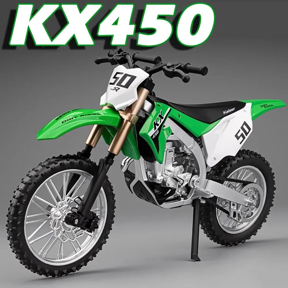 

1:12 Alloy Kawasaki KX450 Motorcycles Models Toys Diecast Cars Wheel Shock Absorption Mountain Motorcycle Children s Day Gifts зелёный