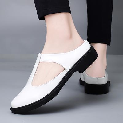 Summer Genuine Leather Breathable Men's Sandals Outdoor Anti Slip Wear-resistant Casual Slippers Flat Designer Walking Shoes