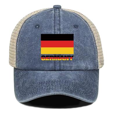 Germany Flag Print Snapback Baseball Cap, Patriotic Woman's Cap Sun Visor Solid Color Lightweight Polyester Adjustable Trucker Hat