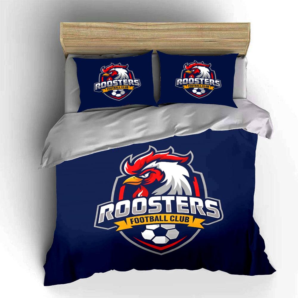 Roosters Football Club Biancheria da letto Biancheria da letto Set Copripiumino Copripiumino Federe (1 * Copripiumino 2 * Federe, senza piumino)