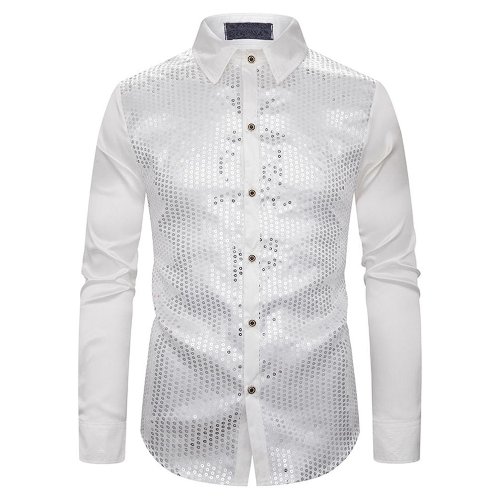 Buy Men Turn Shiny Sleeve Solid Sequins 