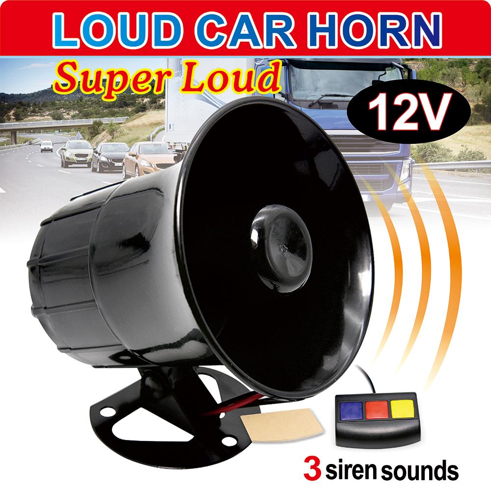 Universal Motorcycle Horn 12V 20W 3 Tone Sound Super Loud Horns for Trucks Vehicle 115db Waterproof Electric Alarm Kit Horn 1pcs