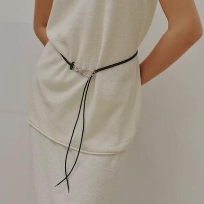 Chic Cowhide Rope Knot Waist Chain for Women - Luxurious, Stylish, and Versatile Belt