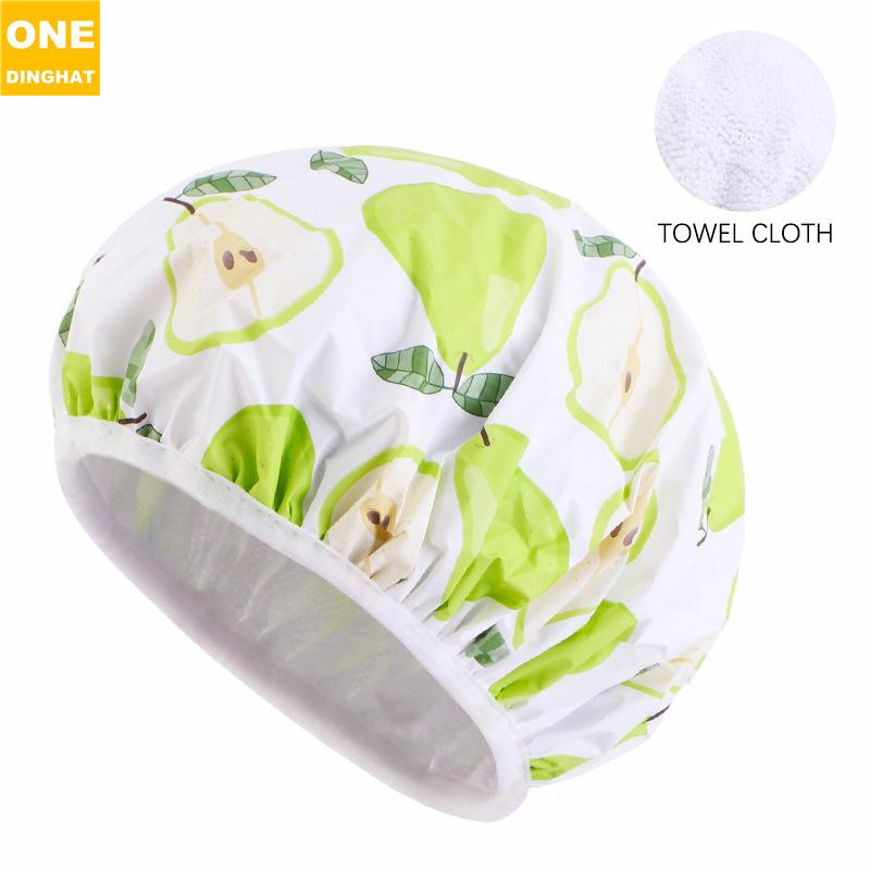 

Шапочка для душа с принтом Eva, двухслойная бытовая утолщенная тканевая шапочка для сухих волос, шапочка для химической завивки, шапочка для ухода за волосами 2 в 1 Jdy-453G One size