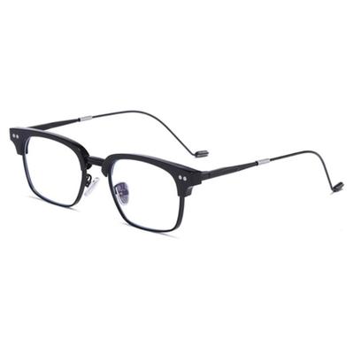 LOOKING4U Neo Retro 52010 Half Frame Horn-Rimmed Glasses Black
