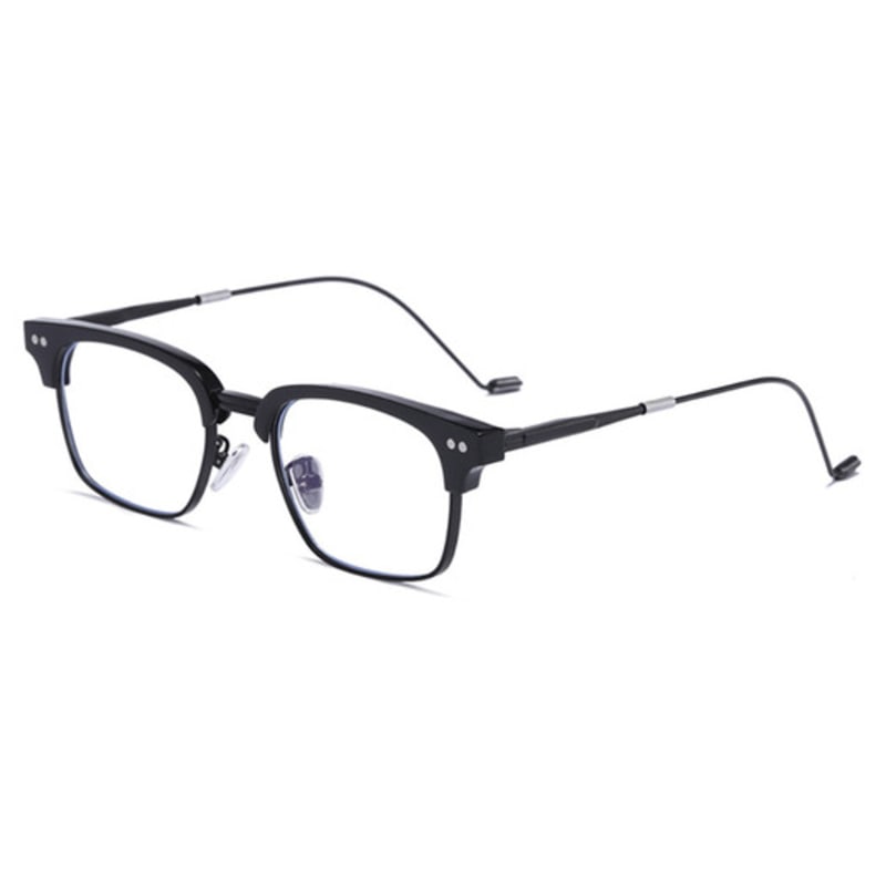 

LOOKING4U Neo Retro 52010 Half Frame Horn-Rimmed Glasses Black BLACK