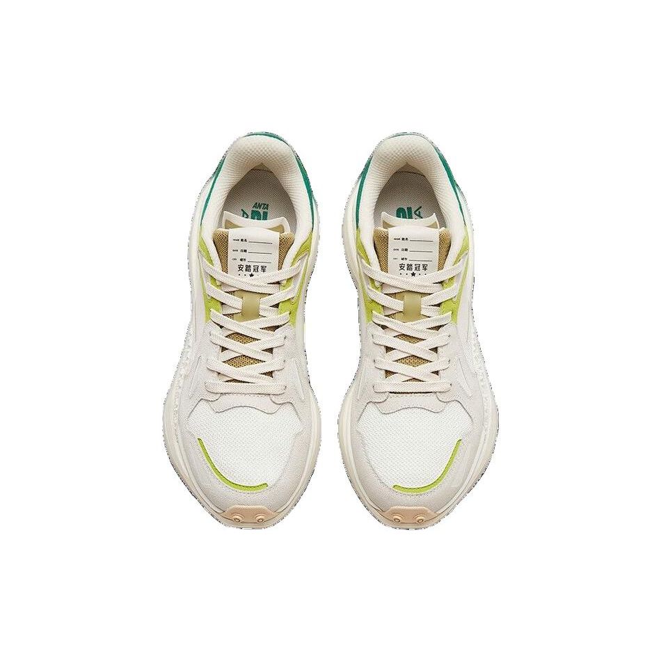 Anta Champion Series Star 202 Non-Slip Wear-Resistant Low-Top Sports Casual Shoes Men Sneaker White Green 112318881A-1