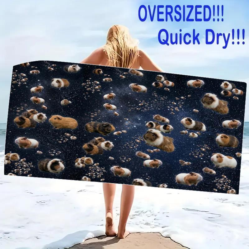 Guinea Pigs Print Beach Towel, Large Soft Quick Dry Towel for Beach Camping Swimming