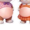 2pcs Cartoon Stickers Soft Belly Sensory Decals Kids Stickers 3D Squeeze Toy for Children Girls Teens Students Scrapbooking