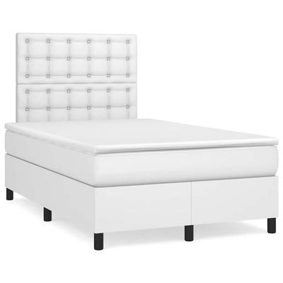 Vidaxl Continental Bed with Mattress and LED, White, 120X190 Cm