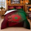 Printed 3Pcs Bedding Set Morocco Football Pattern Bed Sheet Pillowcase For Bedroom Decor