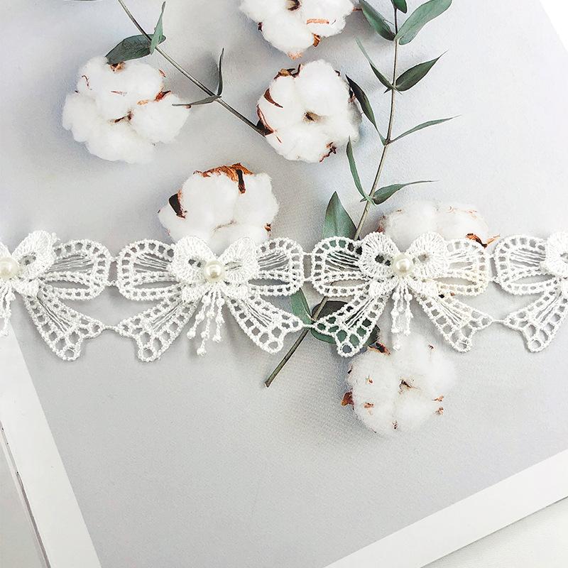 New Style Curtain Lace Bow Embroidery Lace Water-soluble Edge Romantic Home Textile Decoration